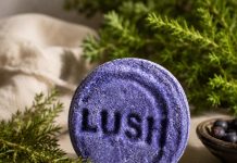 Ein gutes Stück Wacholder, Lavendel, Rosmarin und Zitrone – Lila und von Lush: das Jumping Juniper genannte Haarwaschmittel