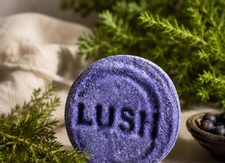 Ein gutes Stück Wacholder, Lavendel, Rosmarin und Zitrone – Lila und von Lush: das Jumping Juniper genannte Haarwaschmittel